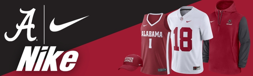 University of Alabama Supply Store- Supe Store- Nike Collection - Shop official Alabama Crimson Tide Nike gear including jerseys, hoodies, hats, and activewear. Featuring Alabama Football jerseys and apparel for gameday and everyday wear. Show your UA pride with Nike branded clothing.