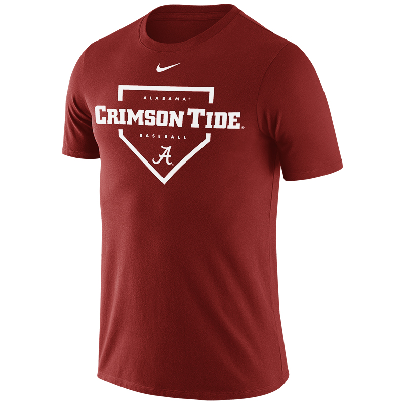University of Alabama Men's Alabama Baseball Homeplate Dri-Fit Cotton T-Shirt in Team Crimson Size 2XL | Cotton/Polyester