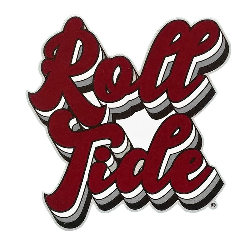 Roll Tide Retro Script Decal University Of Alabama Supply Store