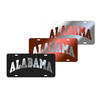 Alabama Arched Laser Cut Inlaid Mirror Tag