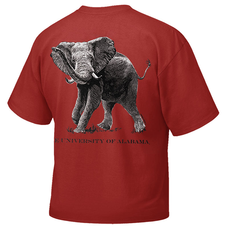 The University Of Alabama Black Line Elephant Comfort Color Pocket T ...