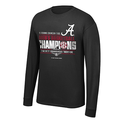 Alabama Crimson Tide 2021 SEC Basketball Champions Locker Room T-Shirt ...