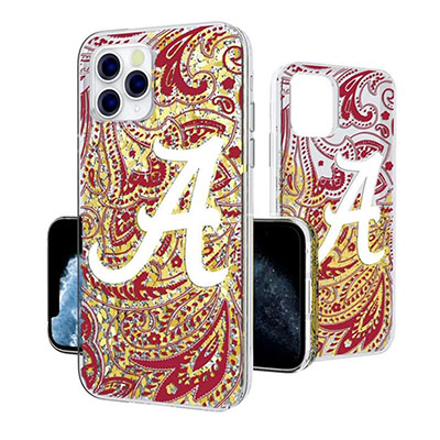 Alabama Crimson Tide Paisley Iphone Gold Glitter Case