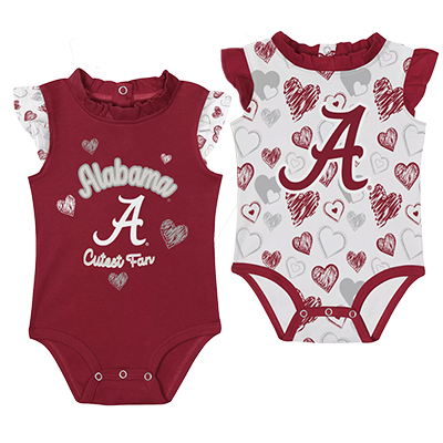 Happy Hearts Alabama Crimson Tide 2 Pc Short Sleeve Creeper Set