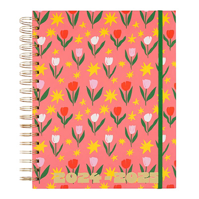 Bando 2024-2025 Large 17 Month Planner - Tulips Pink