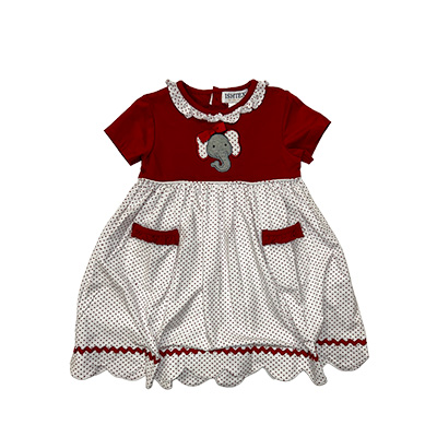 Elephant Applique Girls Dress