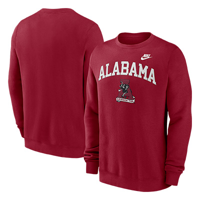 Alabama Over Vault A Fleece Classic Arch Crew