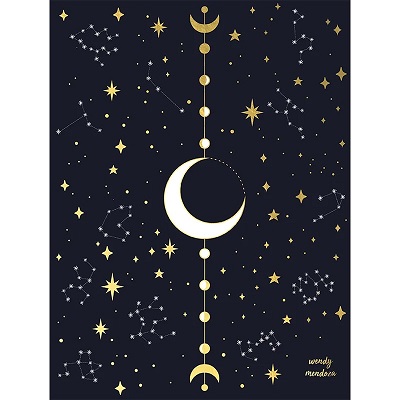 Coiled Academic Planner - Metallic Moon Phases Inspired By Erin Condren