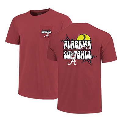 Alabama Checkered Star Softball Tshirt
